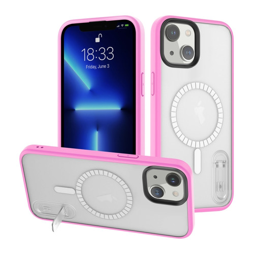 iPhone 14 Terminator MagSafe Magnetic Holder Phone Case - Transparent Pink