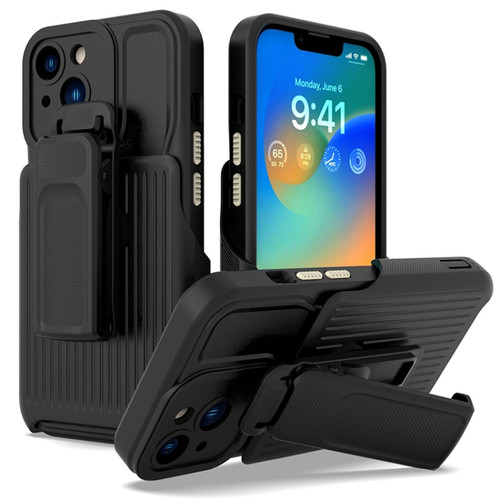 iPhone 14 Explorer Series Back Clip Holder PC Phone Case  - Black