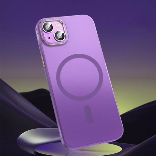 iPhone 14 Magsafe Magnetic Crystal Frosted Series Phone Case - Translucent Purple