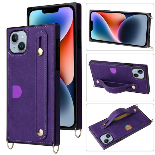 iPhone 14 Crossbody Lanyard Shockproof Protective Phone Case  - Purple