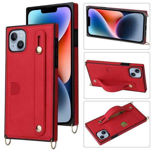 iPhone 14 Crossbody Lanyard Shockproof Protective Phone Case  - Red