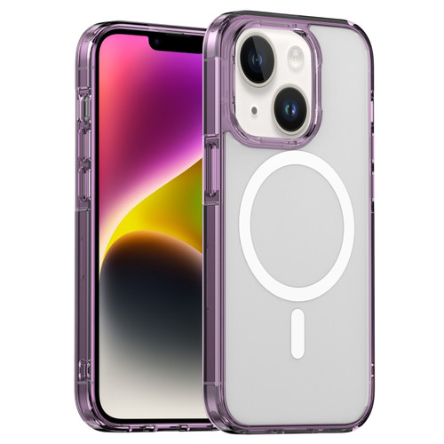iPhone 14 Aurora Series MagSafe Phone Case - Transparent Purple