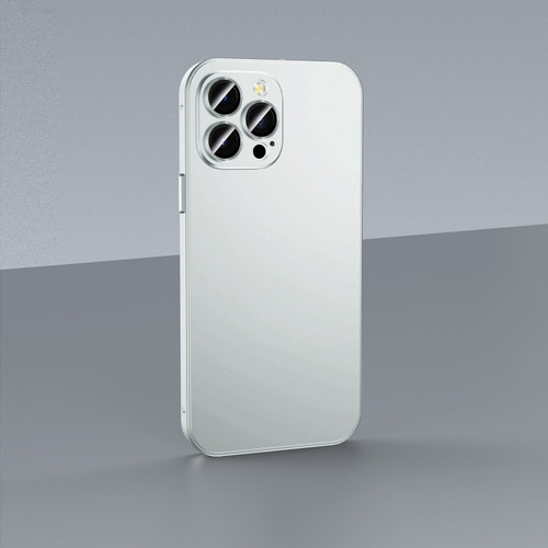 iPhone 14 Skin Feel Frosted Metal Phone Case - Silver