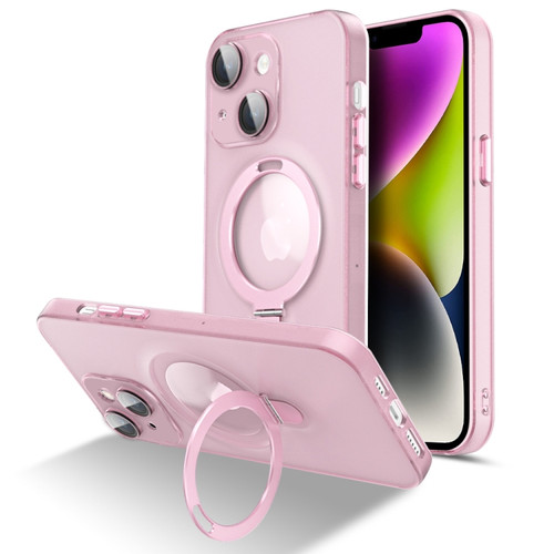 iPhone 14 MagSafe Magnetic Multifunctional Holder Phone Case - Pink