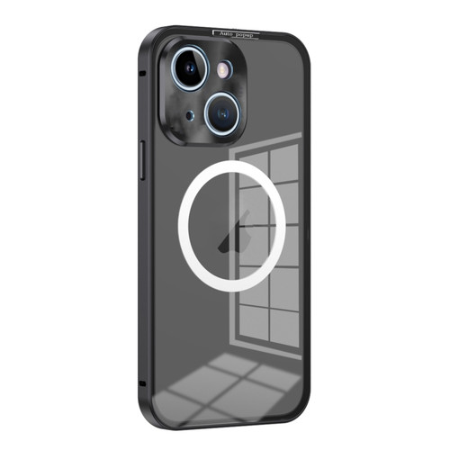 iPhone 14 MagSafe HD Spring Buckle Metal Phone Case - Black