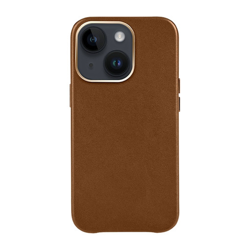 iPhone 14 Mutural Mingdian Series PU + PC Full Coverage Shockproof Case - Brown