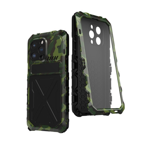 iPhone 14 R-JUST Life Waterproof Dustproof Shockproof Phone Case - Green