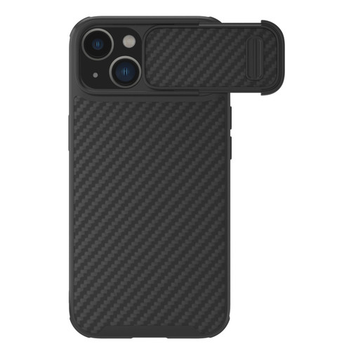 iPhone 14 NILLKIN Synthetic Fiber Camshield Magnetic Phone Case - Black