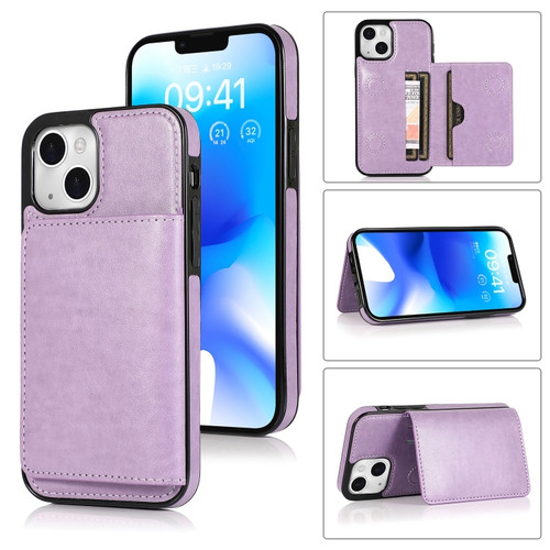 iPhone 14 Plus Shockproof PU + TPU Phone Case - Purple