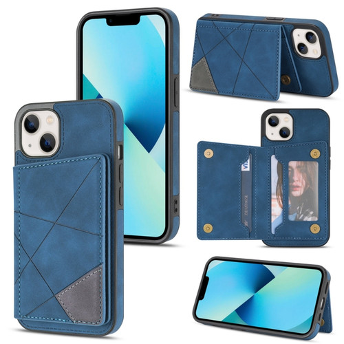 iPhone 14 Plus Line Card Holder Phone Case  - Blue