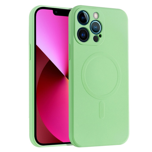 iPhone 14 Plus Liquid Silicone Full Coverage Magsafe Phone Case  - Green