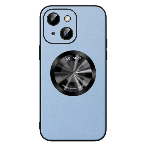 iPhone 14 Plus SULADA Microfiber Leather MagSafe Magnetic Phone Case - Sierra Blue