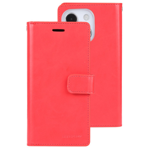 iPhone 14 Plus MERCURY GOOSPERY MANSOOR 9 Card Slots Leather Case - Red