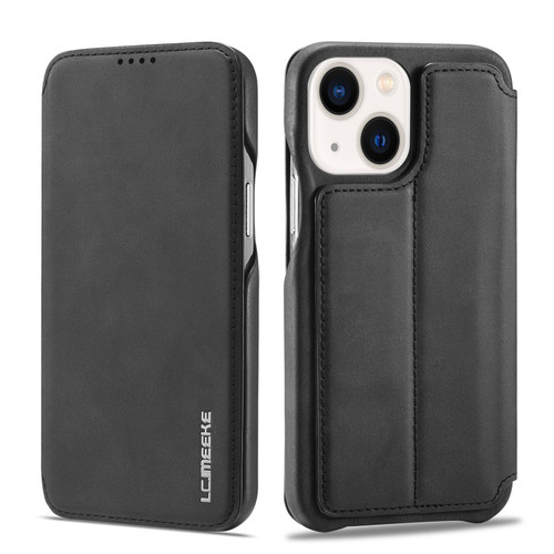 iPhone 14 Plus LC.IMEEKE Hon Ancient Series Flip Leather Phone Case - Black