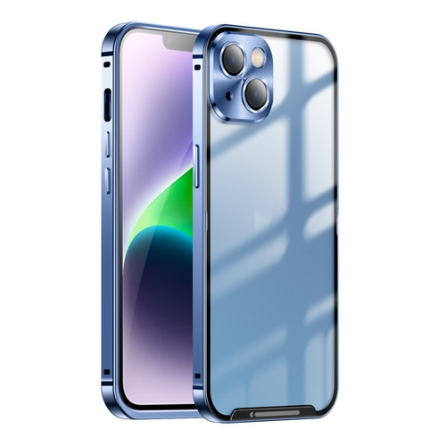 iPhone 14 Plus Frosted Metal Phone Case  - Blue