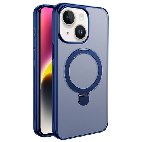 iPhone 14 Plus Multifunctional MagSafe Holder Phone Case - Blue