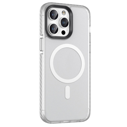 iPhone 14 Plus Skin Feel Semi-transparent Frosted MagSafe Magnetic Phone Case - White