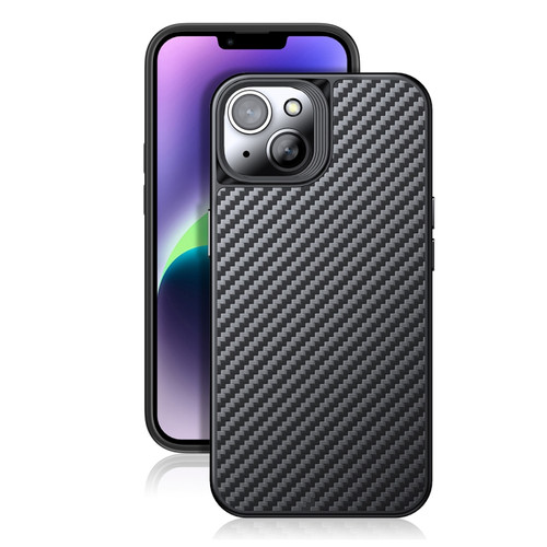 iPhone 14 Plus wlons Magsafe Carbon Fiber Kevlar TPU Phone Case - Black
