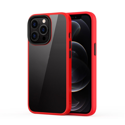 iPhone 13 Pro Max Ming Shield Hybrid Frosted Transparent PC + TPU Scratchproof Shockproof Case  - Red