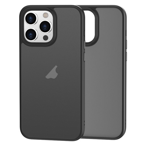 iPhone 13 Pro Max Brilliant Series Micro-frosted Anti-fingerprint PC Phone Case - Black