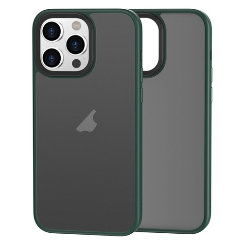 iPhone 13 Pro Max Brilliant Series Micro-frosted Anti-fingerprint PC Phone Case - Green