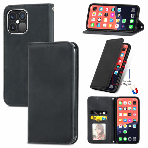 iPhone 13 Pro Max  Retro Skin Feel Business Magnetic Horizontal Flip Leather Case With Holder & Card Slots & Wallet & Photo Frame - Black