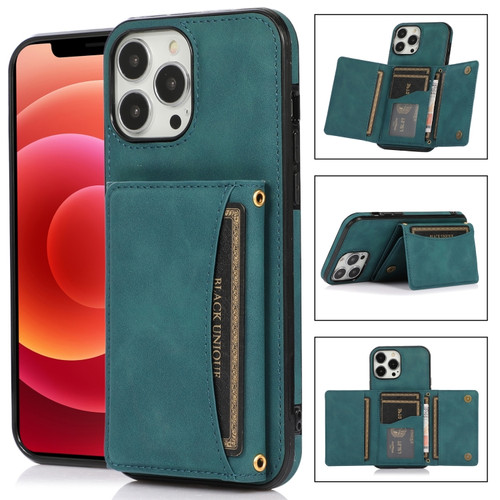 iPhone 13 Pro Max Three-fold Leather Phone Case with Card Slot & Wallet & Holder  - Blue