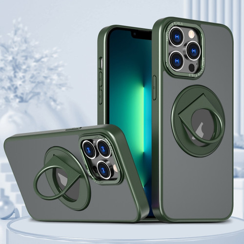 iPhone 13 Pro Max Rotating Ring Magnetic Holder Phone Case - Green