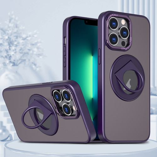 iPhone 13 Pro Max Rotating Ring Magnetic Holder Phone Case - Purple