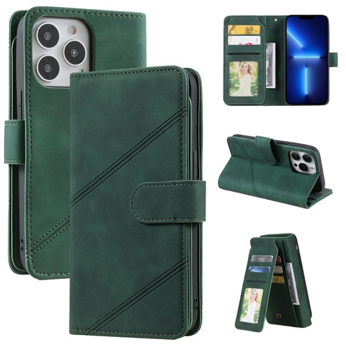 iPhone 13 Pro Max Skin Feel Horizontal Flip Leather Phone Case  - Green