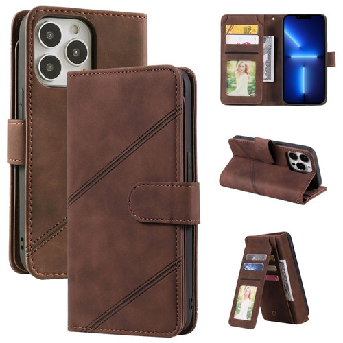 iPhone 13 Pro Max Skin Feel Horizontal Flip Leather Phone Case  - Brown