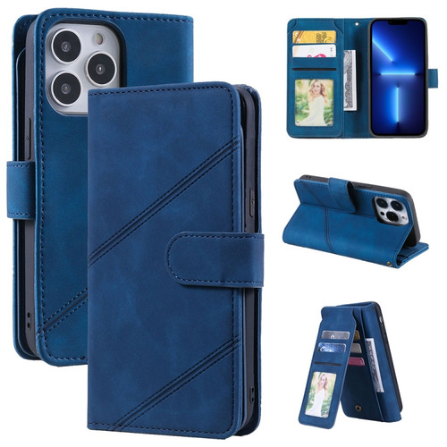 iPhone 13 Pro Max Skin Feel Horizontal Flip Leather Phone Case  - Blue