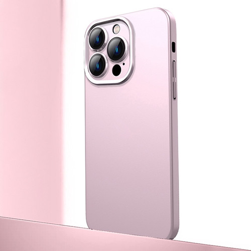 iPhone 13 Pro Max Frosted Metal Material Phone Case with Lens Protection - Pink