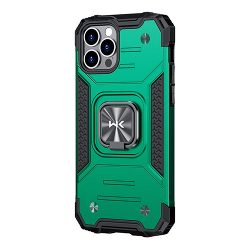 iPhone 13 Pro Max WK WTP-012 Shockproof PC + TPU + Metal Phone Case with Ring Holder  - Green