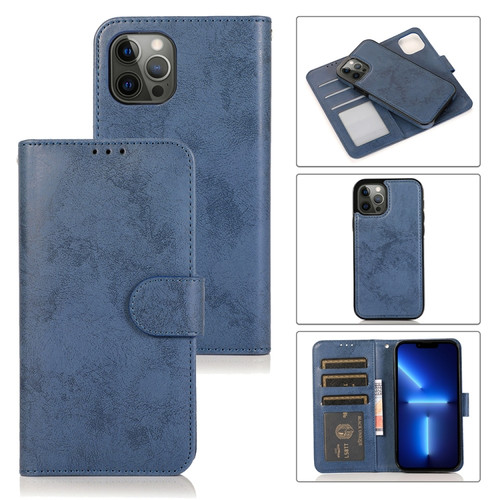 iPhone 13 Pro Max Retro 2 in 1 Detachable Magnetic Horizontal Flip TPU + PU Leather Case with Holder & Card Slots & Photo Frame & Wallet  - Dark Blue