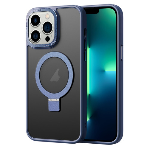 iPhone 13 Pro Max Skin Feel MagSafe Magnetic Holder Phone Case - Dark Blue