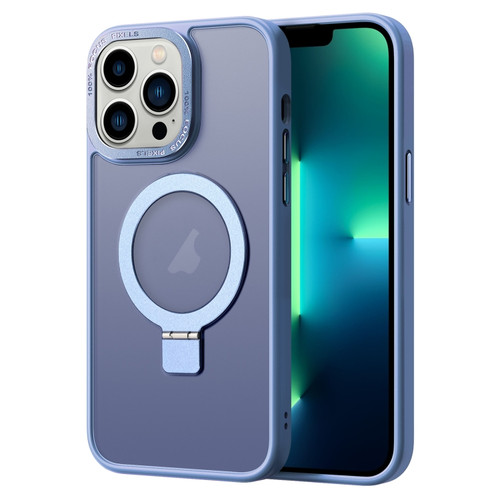 iPhone 13 Pro Max Skin Feel MagSafe Magnetic Holder Phone Case - Blue