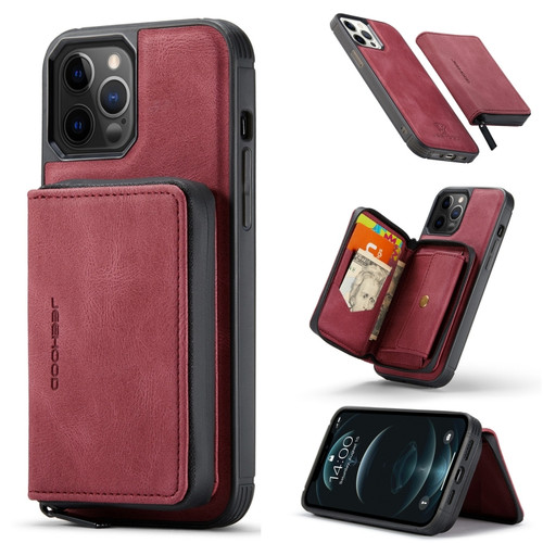 iPhone 13 Pro Max JEEHOOD Magnetic Zipper Horizontal Flip Leather Case with Holder & Card Slot & Wallet  - Red