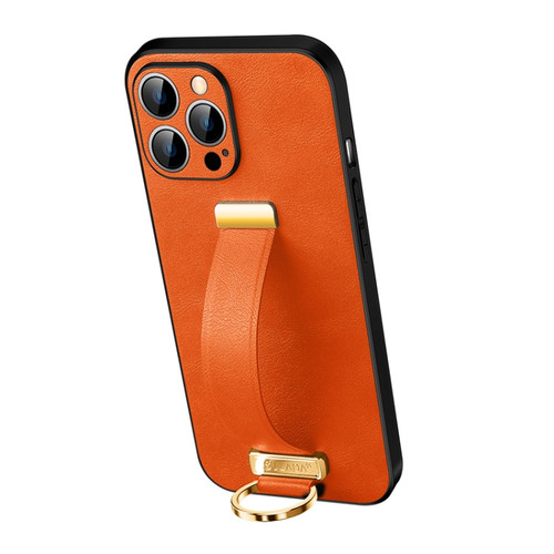 iPhone 13 Pro Max  SULADA Cool Series PC + Leather Texture Skin Feel Shockproof Phone Case - Orange