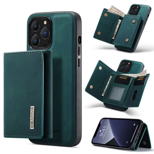 iPhone 13 Pro Max DG.MING M1 Series 3-Fold Multi Card Wallet Shockproof Case with Holder Function  - Green