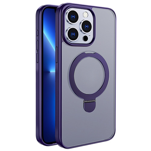 iPhone 13 Pro Max Multifunctional MagSafe Holder Phone Case - Purple