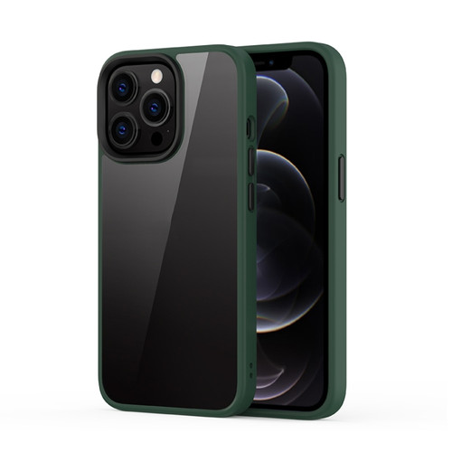 iPhone 13 Pro Ming Shield Hybrid Frosted Transparent PC + TPU Scratchproof Shockproof Case  - Deep Green