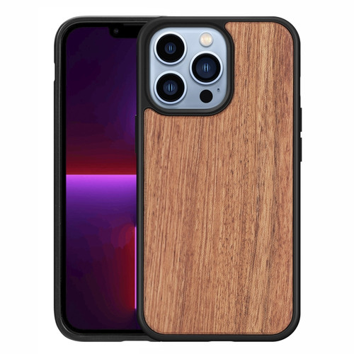 iPhone 13 Pro Wood Veneer TPU Shockproof Phone Case  - Palisander