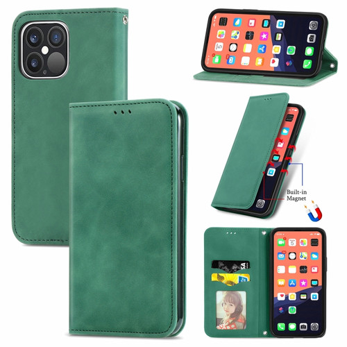 iPhone 13 Pro  iPhone 13 Pro Retro Skin Feel Business Magnetic Horizontal Flip Leather Case With Holder & Card Slots & Wallet & Photo Frame - Green