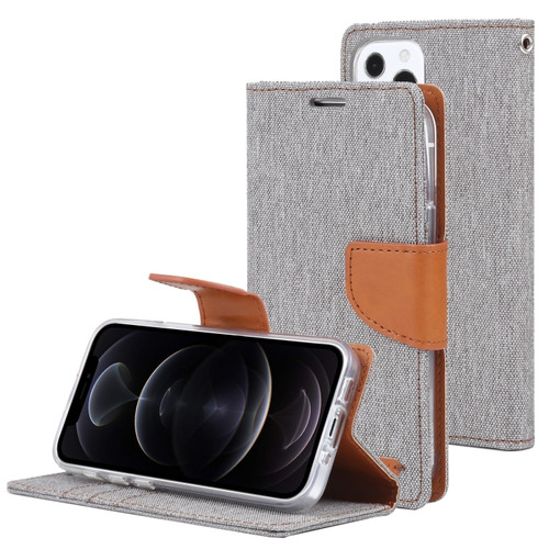 iPhone 13 Pro GOOSPERY CANVAS DIARY Canvas Texture Horizontal Flip PU Leather Case with Holder & Card Slots & Wallet  - Grey