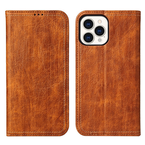 iPhone 13 Pro Fierre Shann Retro Tree Bark Texture PU Magnetic Horizontal Flip Leather Case with Holder & Card Slots & Wallet  - Brown