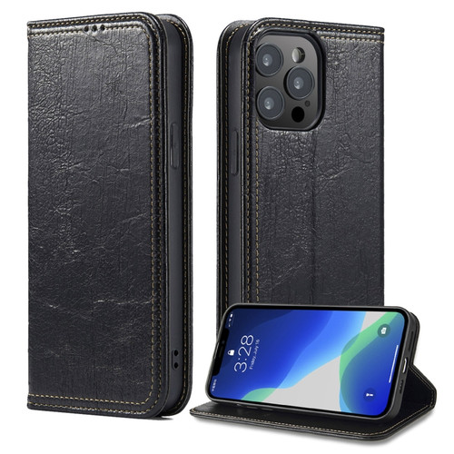 iPhone 13 Pro Vintage Bark Texture Wallet Leather Phone Case  - Black