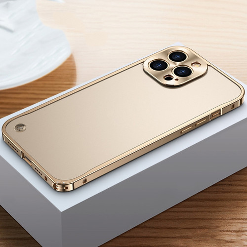 iPhone 13 Pro Metal Frame Frosted Case  - Gold