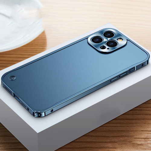 iPhone 13 Pro Metal Frame Frosted Case  - Blue