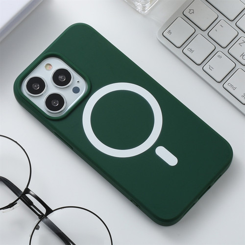 iPhone 13 Pro Silicone Magsafe Phone Case  - Dark Green